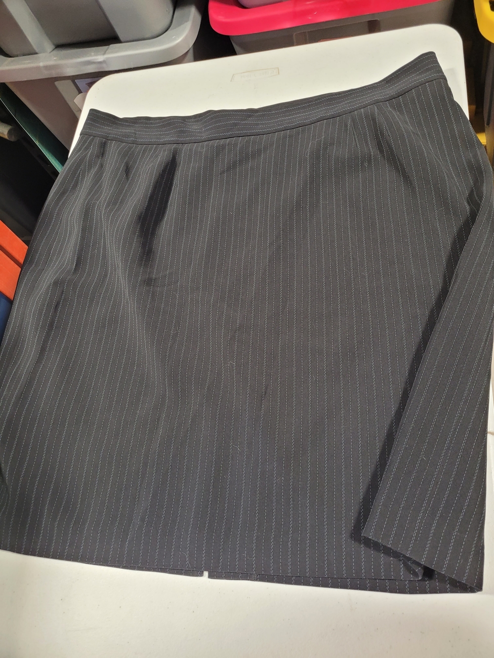 Anne Klein Charcoal Pinstripe Pencil Skirt